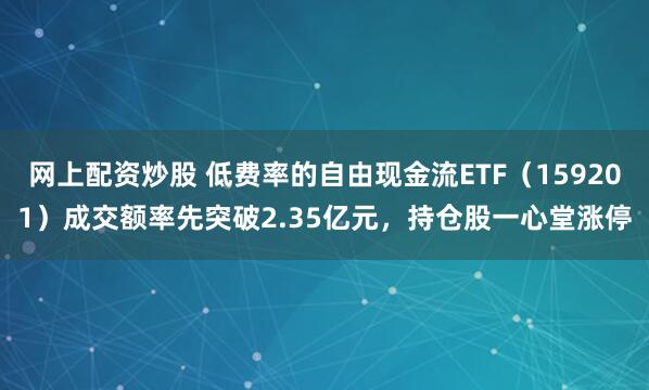 网上配资炒股 低费率的自由现金流ETF（159201）成交额率先突破2.35亿元，持仓股一心堂涨停